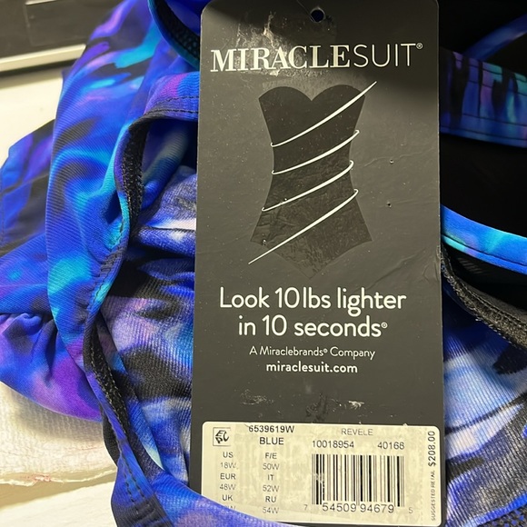 Miracle Suit Revele Blue- One Piece Swimsuit- padded Straps & Draped Silhouette - Picture 5 of 14